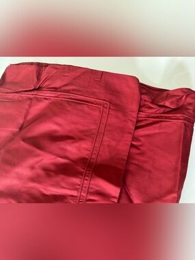 Yves Delorme France Triomphe (2) King Pillow Shams Cotton Sateen Red Paris NWOT